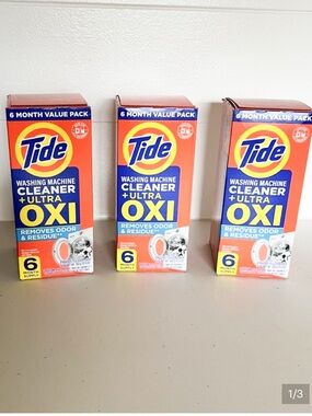 New: Tide Washing Machine Cleaner + Ultra OXI -  (6 MonthPack) bundle of 3